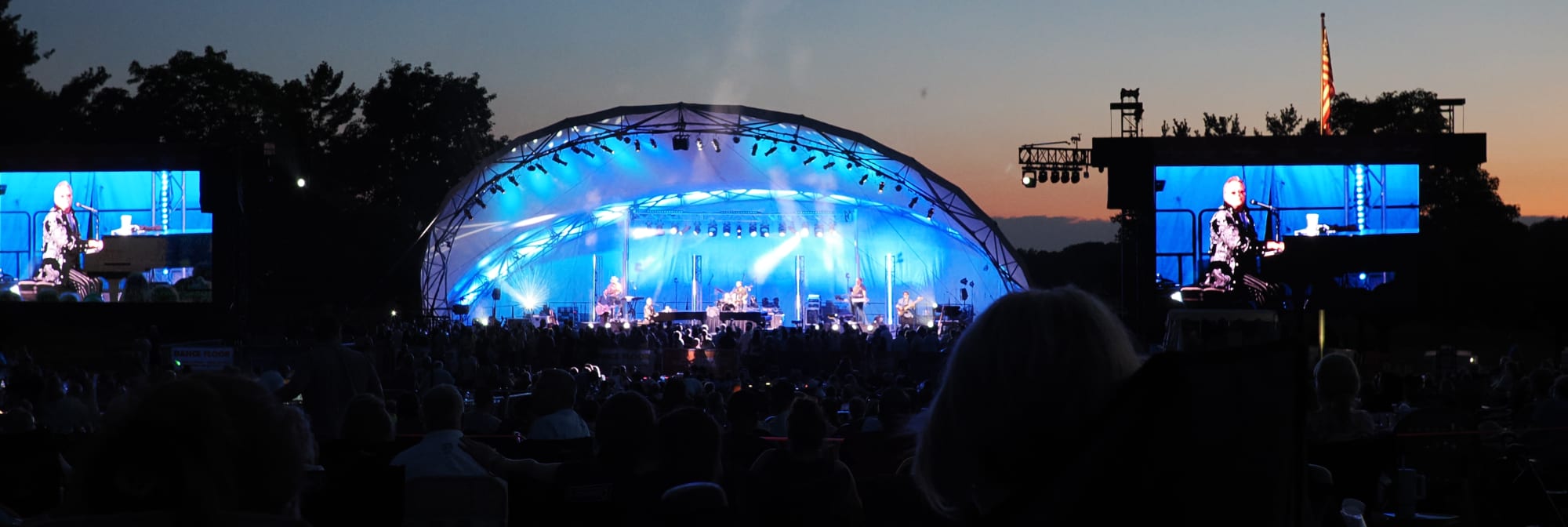 outdoor concert venue at sunset Rochester
